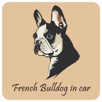 ドッグ カーステッカー イラスト付 Dog in Car フレンチブルドッグ Aタイプ セーフティサイン 犬種別 正方形 13x13cm シール リア あおり運転対策 Dog Sticker 屋外 屋内 防水 かわいい おしゃれ 安全対策 カーサイン