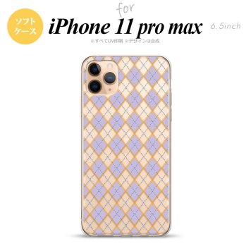 iPhone11ProMax iPhone11pro max スマホケース ソフトケース アーガイル クリア 紫 メンズ レディース nk-i11pm-tp1410