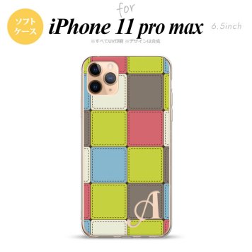 iPhone11ProMax iPhone11pro max スマホケース ソフトケース パッチワーク ミックスG 緑 +アルファベット メンズ レディース nk-i11pm-tp1677i