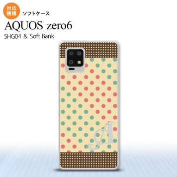 SHG04 SHG04 ZERO6 AQUOS zero6 スマホケース ソフトケース ドット 水玉 C ベージュ ミント +アルファベット メンズ レディース nk-zero6-tp1647i