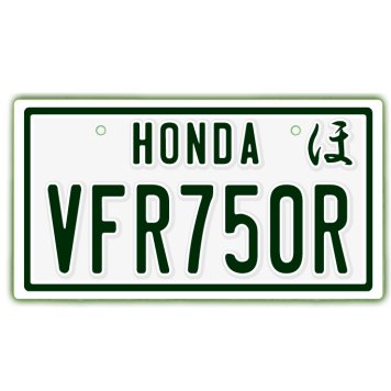 なんちゃって単車プレート【HONDA・VFR750R】ナンバープレート　バイク　二輪　オートバイ　グッズ　アクセサリー　雑貨 インテリア アイテム プレゼント ギフト バイク好き 旧車 走り屋 ギア パーツ メンテナンス ファッション お洒落 オブジェ