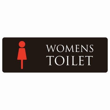 トイレ 案内 シール WOMENS ブラック＆カラー 長方形 ドア 防水 屋内 屋外 サインステッカー ピクトサイン トイレマーク表示 案内 注意 施設 御手洗 TOILET おしゃれ シンプル 安全対策