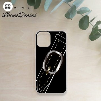 iPhone12mini iPhone12 mini 5.4 スマホケース ハードケース ベルト 黒 メンズ レディース nk-i12m-326