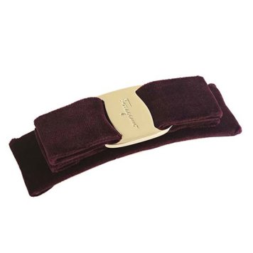 サルバトーレ フェラガモ Salvatore Ferragamo バレッタ 髪留め 347493 699009 FER. VELVET ヴァラリボン DEEPBORD/BURGUNDY/WINE ワイン系