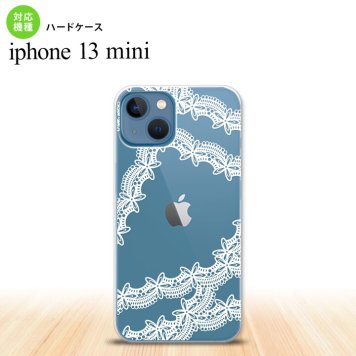 iPhone13mini iPhone13 mini ケース ハードケース レース 帯 B 白  nk-i13m-1102