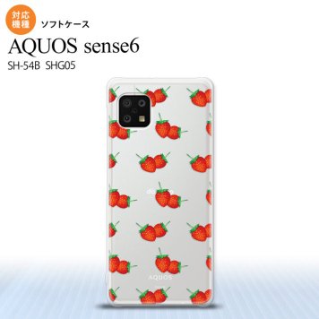 SH-54B SHG05 AQUOS sense6 スマホケース ソフトケース 苺 イチゴ 中 赤 メンズ レディース nk-sens6-tp044