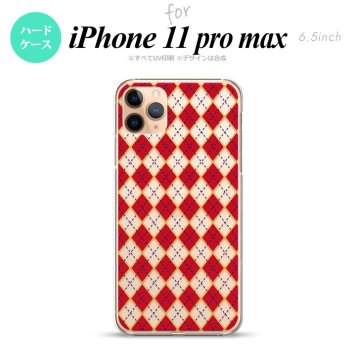 iPhone11ProMax iPhone11pro max スマホケース ハードケース アーガイル クリア 赤 メンズ レディース nk-i11pm-1404