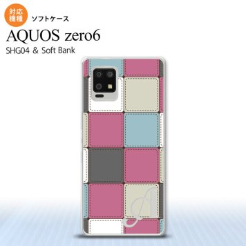 SHG04 SHG04 ZERO6 AQUOS zero6 スマホケース ソフトケース パッチワーク ミックスB ピンク +アルファベット メンズ レディース nk-zero6-tp1672i