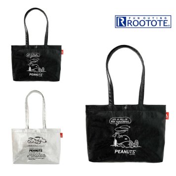 【クリックポスト/時間指定不可】【ROOTOTE】8445 IP.A4w.メタリック.Peanuts-0Q トートバッグ スヌーピー かわいい 普段使い レディース ギフト ブラック