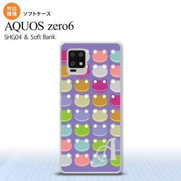 SHG04 SHG04 ZERO6 AQUOS zero6 スマホケース ソフトケース カエル かえる B 紫 +アルファベット メンズ レディース nk-zero6-tp163i