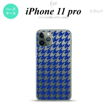 iPhone11Pro iPhone11 Pro スマホケース ハードケース 千鳥 格子 大 青 クリア メンズ レディース nk-i11p-921