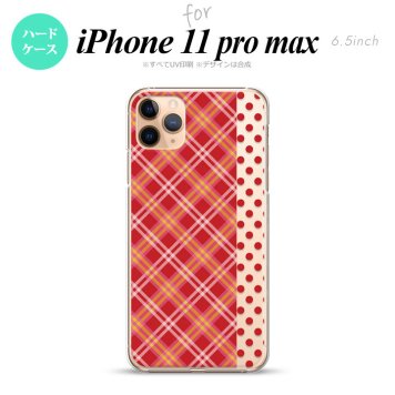 iPhone11ProMax iPhone11pro max スマホケース ハードケース タータン ドット 赤 メンズ レディース nk-i11pm-1531