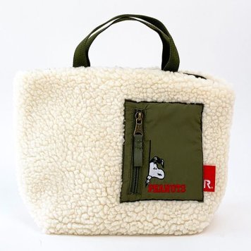 スヌーピー IP.デリ.ボア .Peanuts-7V IVORY バッグ ハンドバッグ トートバッグ