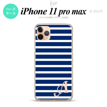 iPhone11ProMax iPhone11pro max スマホケース ハードケース ボーダー 青 白 +アルファベット メンズ レディース nk-i11pm-709i