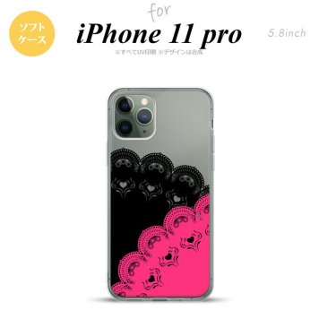 iPhone11Pro iPhone11 Pro スマホケース ソフトケース レース B 黒 ピンク メンズ レディース nk-i11p-tp728