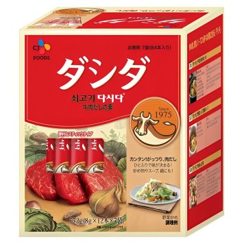CJ 牛肉ダシダ  7袋(84本入り) 牛肉だしの素 便利に使える スティックタイプ いつもの料理を簡単に美味しく 万能調味料 炒め物 スープ 牛丼 どんぶり 鍋に 原産国:韓国 CJ FOODS