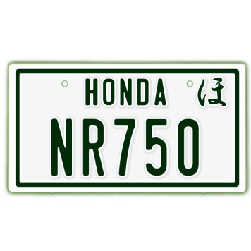 なんちゃって単車プレート【HONDA・NR750】ナンバープレート　バイク　二輪　オートバイ　グッズ　アクセサリー　雑貨 インテリア アイテム プレゼント ギフト バイク好き 旧車 走り屋 ギア パーツ メンテナンス ファッション お洒落 オブジェ