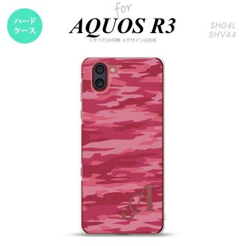 SH-04L SHV44 R3 AQUOS R3 スマホケース カバー タイガー 迷彩 A ピンク +アルファベット nk-r3-1162i