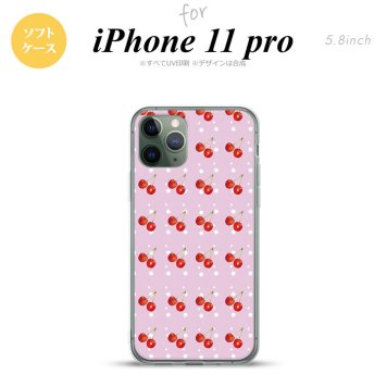 iPhone11Pro iPhone11 Pro スマホケース ソフトケース さくらんぼ チェリー ピンク メンズ レディース nk-i11p-tp178
