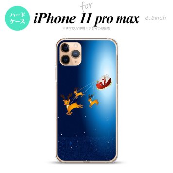 iPhone11ProMax iPhone11pro max スマホケース ハードケース サンタ 紺 メンズ レディース nk-i11pm-636
