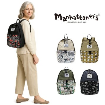 【Manhattaner's】71-2471 リュックサック リュック かばん バッグ マンハッタナーズ ブラック ベージュ レディース おしゃれ 可愛い かわいい 個性的 使いやすい 普段使い 日常使い 母の日