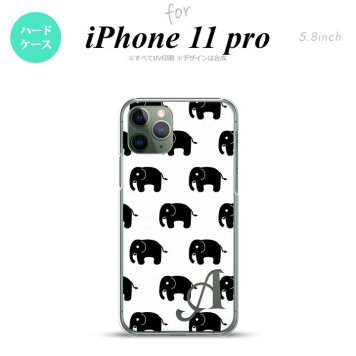 iPhone11Pro iPhone11 Pro スマホケース ハードケース ゾウ 白 +アルファベット メンズ レディース nk-i11p-775i