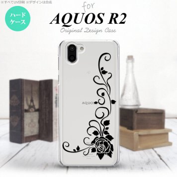 AQUOS R2 アクオス アール2 SH-03K SHV42 専用 スマホケース カバー ハードケース バラB クリア×黒 nk-r2-1069[スマホ,スマホケース,スマホカバー,ケース,カバー,ジャケット]