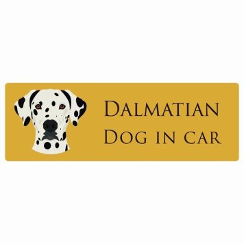 ドッグ カーステッカー イラスト付 Dog in Car ダルメシアン Aタイプ セーフティサイン 犬種別 長方形 15x5cm シール リア あおり運転対策 Dog Sticker 屋外 屋内 防水 かわいい おしゃれ 安全対策 カーサイン