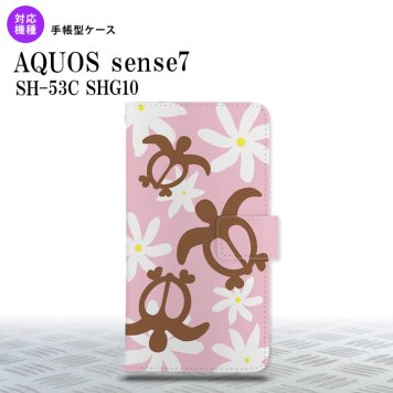 sense7 sense7 手帳型スマホケース カバー ホヌ ティアレ ピンク 2022年 11月発売 nk-004s-sens7-dr1080