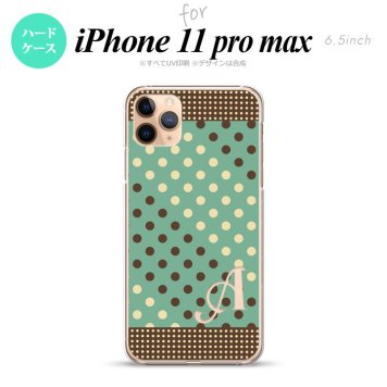 iPhone11ProMax iPhone11pro max スマホケース ハードケース ドット 水玉 C ミント 茶 +アルファベット メンズ レディース nk-i11pm-1646i