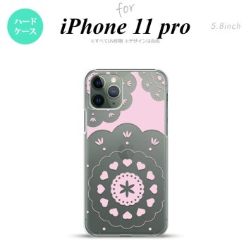 iPhone11Pro iPhone11 Pro スマホケース ハードケース レース クリア ピンク メンズ レディース nk-i11p-1484