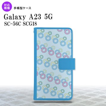Galaxy A23 GalaxyA23 手帳型スマホケース カバー 丸 青 2022年 10月発売 nk-004s-a23-dr1663