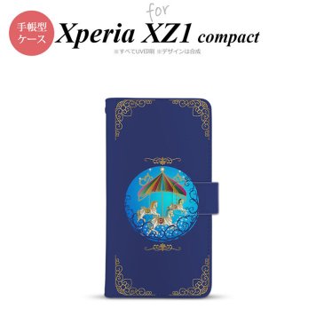 【手帳型 スマホ カバー ケース】【SO02K】【エクスペリア XZ1】手帳型 ケース SO-02K スマホ カバー Xperia XZ1 Compact エクスペリア メリーゴーラウンド 青 nk-004s-so02k-dr1506【メール便送料無料】