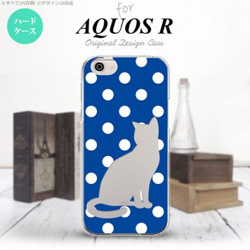 【SH03J】【スマホケース/スマホカバー】【アクオス R】SH03J スマホケース AQUOS R SH-03J カバー アクオス R 猫 水玉青B nk-sh03j-972【メール便送料無料】