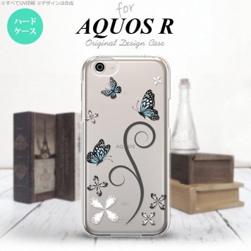 【SH03J】【スマホケース/スマホカバー】【アクオス R】SH03J スマホケース AQUOS R SH-03J カバー アクオス R バタフライ・蝶（C） 黒 nk-sh03j-221【メール便送料無料】