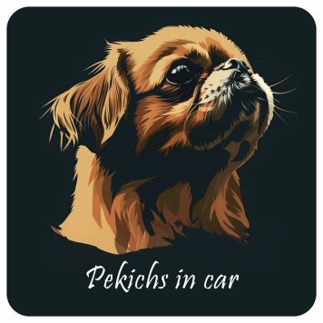ドッグ カーステッカー イラスト付 Dog in Car ペキックス Bタイプ セーフティサイン 犬種別 正方形 13x13cm シール リア あおり運転対策 Dog Sticker 屋外 屋内 防水 かわいい おしゃれ 安全対策 カーサイン