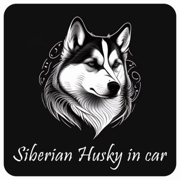 ドッグ カーステッカー イラスト付 Dog in Car シベリアンハスキー C タイプ セーフティサイン 犬種別 正方形 13x13cm シール リア あおり運転対策 Dog Sticker 屋外 屋内 防水 かわいい おしゃれ 安全対策 カーサイン