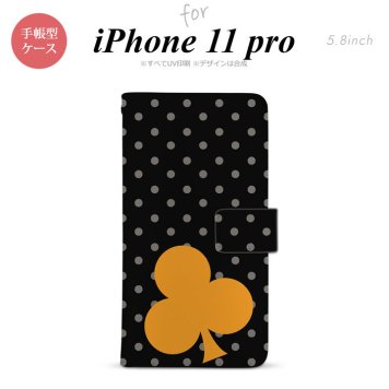 iPhone11Pro iPhone11 Pro 手帳型スマホケース カバー トランプ 水玉 クラブ 黒 オレンジ  nk-004s-i11p-dr547