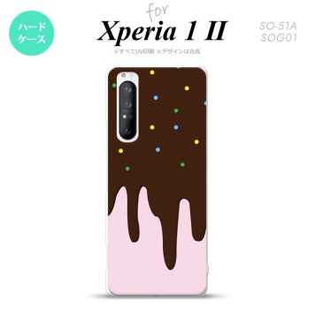 Xperia 1 II 5G スマホケース 背面カバー ストラップホール有り ハードケース アイス ピンク ストラップホール おしゃれ かわいい かっこいい メンズ レディース nk-xp12-347