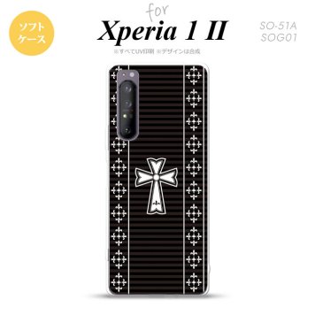 Xperia 1 II 5G スマホケース 背面カバー ストラップホール有り ソフトケース ゴシック 黒 白 ストラップホール おしゃれ かわいい かっこいい メンズ レディース nk-xp12-tp1011