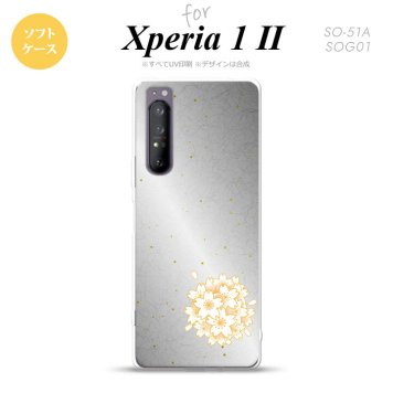Xperia 1 II 5G スマホケース 背面カバー ストラップホール有り ソフトケース 和柄 サクラ 黒 ストラップホール おしゃれ かわいい かっこいい メンズ レディース nk-xp12-tp1273