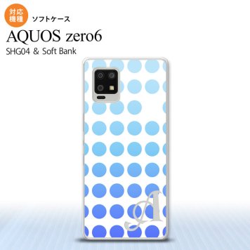 SHG04 SHG04 ZERO6 AQUOS zero6 スマホケース ソフトケース 水玉 青 +アルファベット メンズ レディース nk-zero6-tp1376i