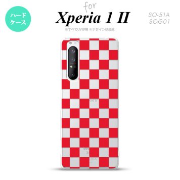 Xperia 1 II 5G スマホケース 背面カバー ストラップホール有り ハードケース スクエア 赤 ストラップホール おしゃれ かわいい かっこいい メンズ レディース nk-xp12-033