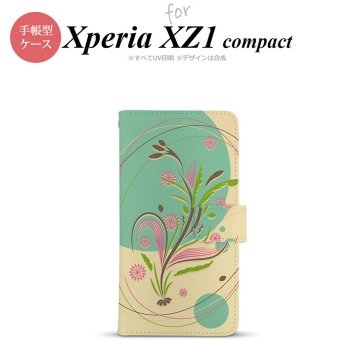 【手帳型 スマホ カバー ケース】【SO02K】【エクスペリア XZ1】手帳型 ケース SO-02K スマホ カバー Xperia XZ1 Compact エクスペリア 和柄 ミント nk-004s-so02k-dr1225【メール便送料無料】