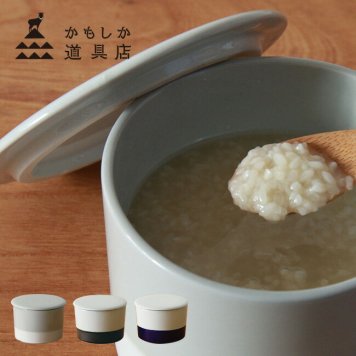 かもしか道具店 塩こうじの壺 400ml[保存容器 おしゃれ 陶器 密閉 キャニスター かわいい 小さめ コンパクト 蓋つき 白 黒 藍 シンプル 無地 調味料入れ 使いやすい 冷蔵庫内 収納 キッチン おすすめ 人気]          3-4W