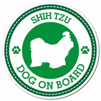 SHIH TZU シーズー グリーン 肉球 カーサイン 車 マグネットステッカー 犬 マグネット 強力 直径13cm 丸型 おしゃれ かわいい ドラレコステッカー 安全対策 危険運転 煽り運転 アニマル 動物 犬種別 屋外 防水 屋内 肉球マーク
