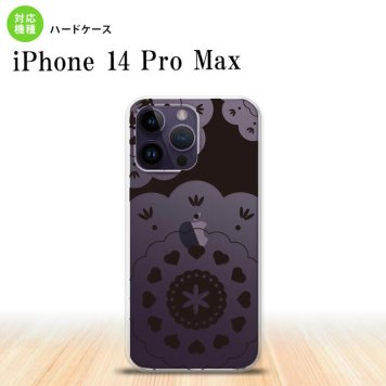 iPhone14 ProMax iPhone14 Pro Max スマホケース 背面ケース ハードケース レース クリア 黒 2022年 9月発売 nk-i14pm-1482