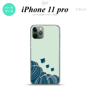 iPhone11Pro iPhone11 Pro スマホケース ハードケース 波鳥 緑 メンズ レディース nk-i11p-1732