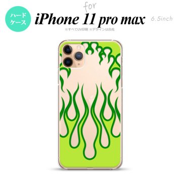 iPhone11ProMax iPhone11pro max スマホケース ハードケース ファイヤー 炎 クリア 緑 メンズ レディース nk-i11pm-1315
