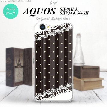【SH04H】【スマホケース/スマホカバー】【アクオス ゼータ】SH04H スマホケース AQUOS ZETA SH04H カバー アクオス ゼータ ドット・レースB 黒 nk-sh04h-1619【メール便送料無料】